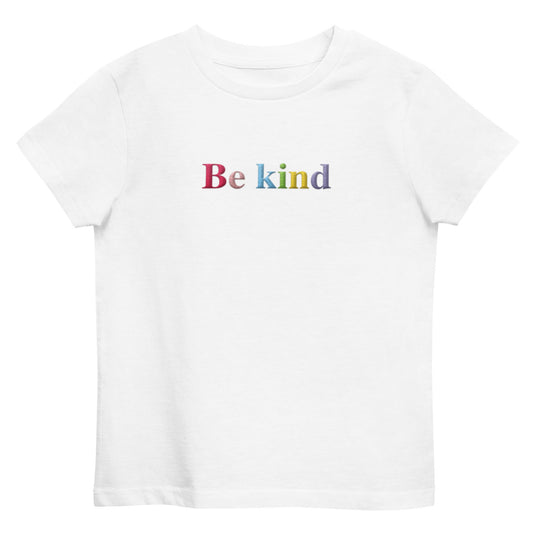 This t-shirt carries a meaningful message with the words "be kind". Wear it proudly and encourage others to embrace kindness and compassion.