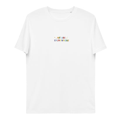 An empowering White t-shirt showcasing the statement "I am a rainbow," symbolizing inclusivity and the beauty of diversity.